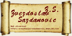 Zvezdoslav Sazdanović vizit kartica
